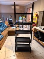 2x Zwarte houten rekken, Ophalen, Met plank(en), 50 tot 100 cm, Zo goed als nieuw