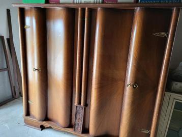 Vintage Mahonie Kledingkast, 4 Delig beschikbaar voor biedingen