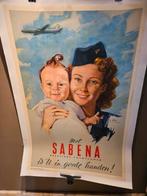 Zeldzame Sabena Stewardess affiche ca. 1950, Comme neuf, Enlèvement ou Envoi