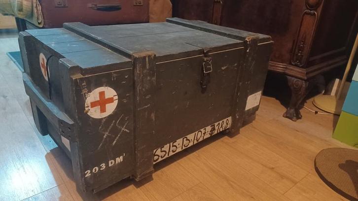 Coffre militaire armée belge, Maison & Meubles, Accessoires pour la Maison | Coffres, Utilisé, 50 à 75 cm, Moins de 50 cm, 50 à 100 cm