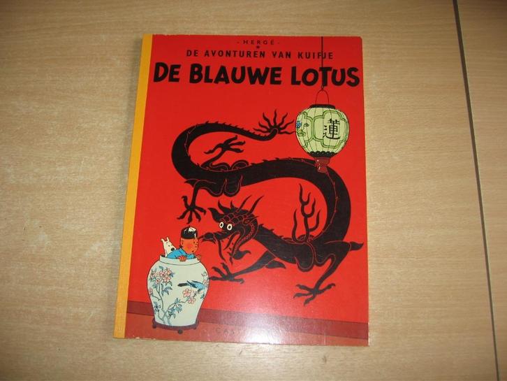Kuifje : De blauwe lotus - Softcover met linnen rug - 1966., Boeken, Stripverhalen, Gelezen, Eén stripboek, Ophalen of Verzenden