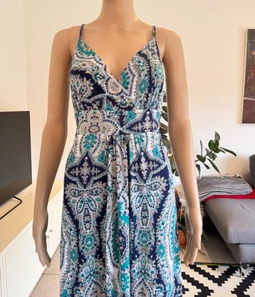 Boho green blue maxi dress (size S/M) beschikbaar voor biedingen