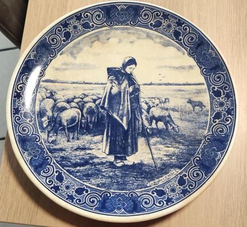 2 blauw-witte decoratieve borden, Huis en Inrichting, Woonaccessoires | Overige, Gebruikt, Ophalen
