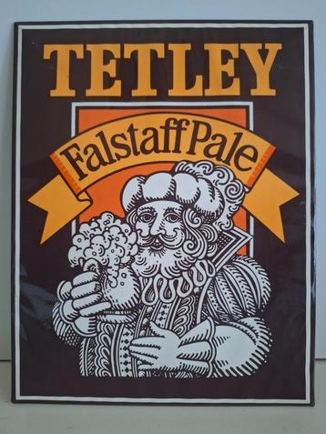 Oud metalen reclamebord Falstaff pale ale brouwerij Tetley  beschikbaar voor biedingen