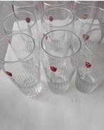 BIERGLAZEN JUPILER met rode stier 9 stuks, Verzamelen, Ophalen, Zo goed als nieuw, Bierglas