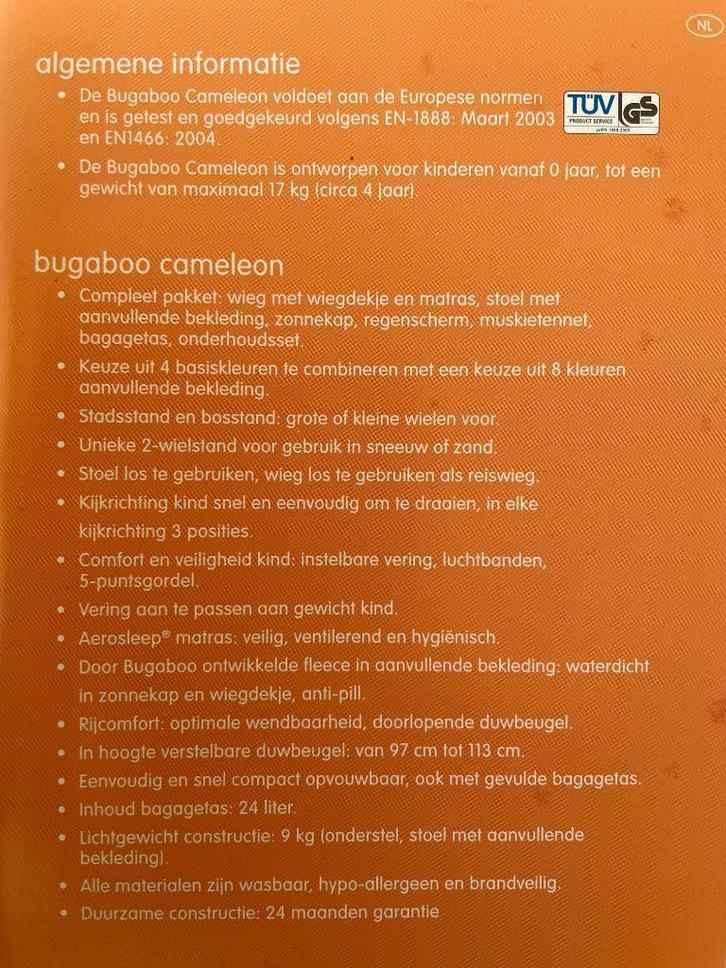 BUGABOO CAMELEON kinderwagen, Kinderen en Baby's, Kinderwagens en Combinaties, Zo goed als nieuw, Kinderwagen, Bugaboo, Met reiswieg