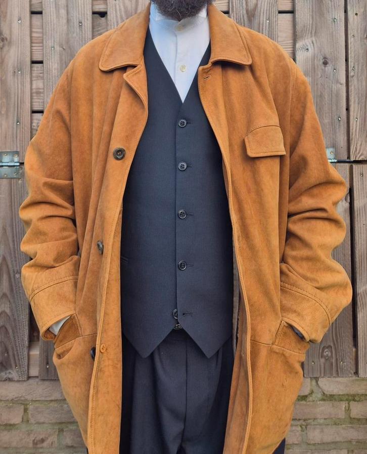 Marlboro Classics Suède Coat – Italian Made, Rugged Elegance, Kleding | Heren, Jassen | Winter, Zo goed als nieuw, Maat 52/54 (L)