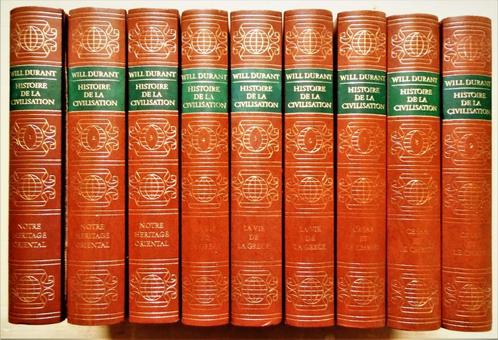 Histoire de la Civilisation - 9 vols - 1962/63 - Will Durant, Livres, Histoire mondiale, Utilisé, Europe, 14e siècle ou avant