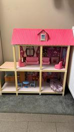 Poppenhuis Barbie met meubels, Kinderen en Baby's, Speelgoed | Poppenhuizen, Ophalen, Gebruikt, Poppenhuis