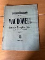 Edward MacDowell – Sonata Tragica No. 1 in g klein, Op. 45, Muziek en Instrumenten, Gebruikt, Klassiek, Ophalen of Verzenden, Artiest of Componist