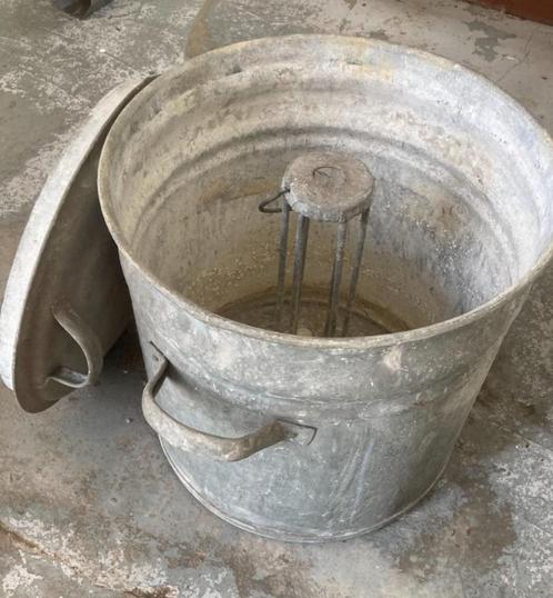Vintage zinken kookketel met deksel, Huis en Inrichting, Overige Huis en Inrichting, Ophalen