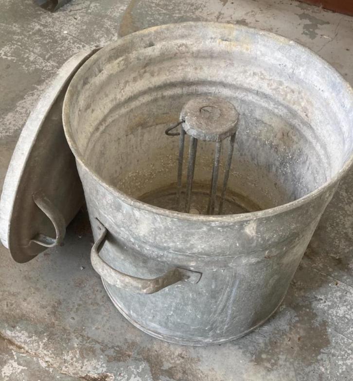 Vintage zinken steriliseerketel met deksel, Huis en Inrichting, Overige Huis en Inrichting, Ophalen