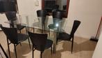 glass dining table with 6 chairs, Maison & Meubles, Maison & Meubles | Autre, Utilisé, Enlèvement ou Envoi