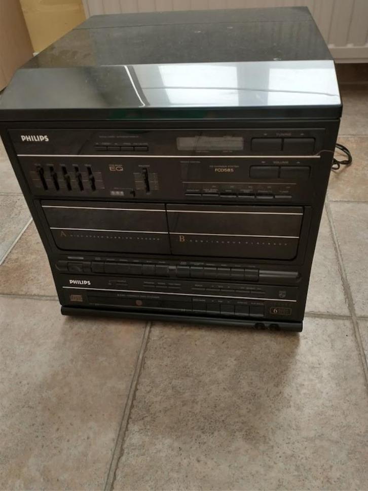 Philips stereotoren FCD 585, Audio, Tv en Foto, Stereoketens, Gebruikt, Cassettedeck, Cd-speler, Tuner of Radio, Speakers, Philips