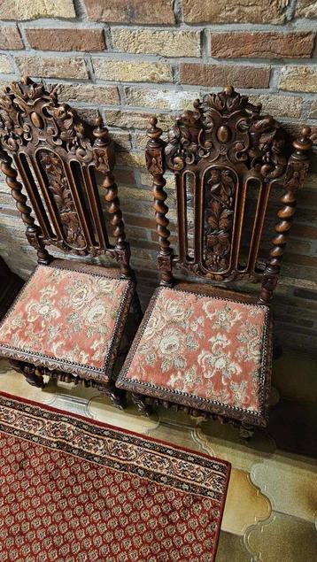 5 antieke jacht stoelen te koop uitgesneden en getorst zie f, Ophalen