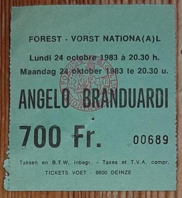Angelo Branduardi billet ticket concert Forest 1983