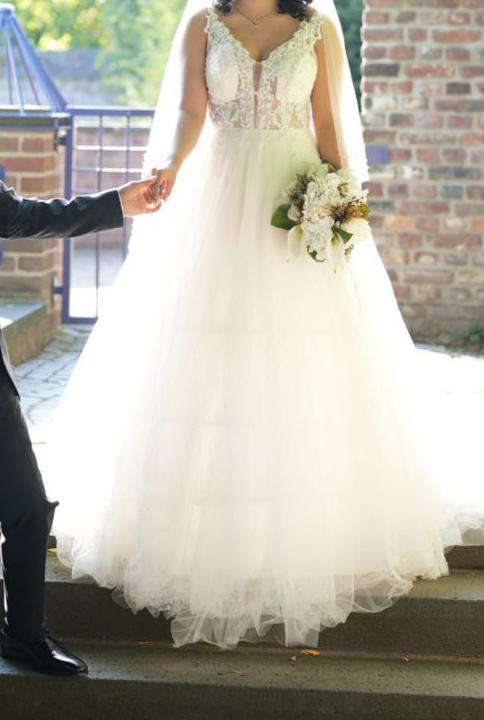 Trouw Jurk, Kleding | Dames, Trouwkleding en Trouwaccessoires, Zo goed als nieuw, Trouwjurk, Wit, Ophalen