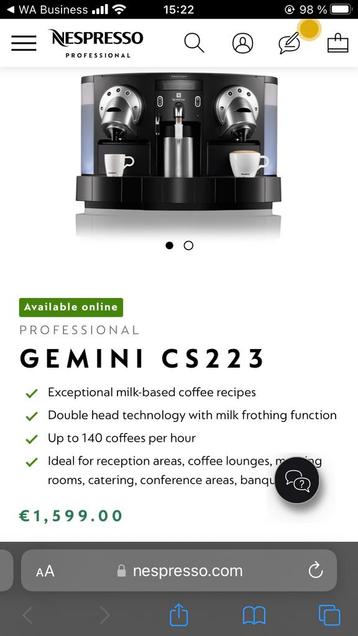 Cafetière professionnelle ☕️‼️ NESPRESSO promo -600€🔥NEUF  beschikbaar voor biedingen