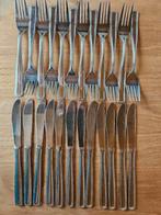 Lot 24 couverts - 12 couteaux + 12 fourchettes, Huis en Inrichting, Keuken | Bestek, Gebruikt, Ophalen of Verzenden, Bestekset