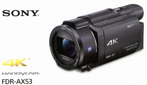 Sony FDR-AX53 4K camcorder+extra’s+ Accu enz.., Audio, Tv en Foto, Videocamera's Digitaal, Zo goed als nieuw, Camera, Geheugenkaart