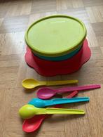 Assiette bébé avec ventouse et 5 cuillères Tupperware, Huis en Inrichting, Keuken | Tupperware, Ophalen, Zo goed als nieuw, Rood