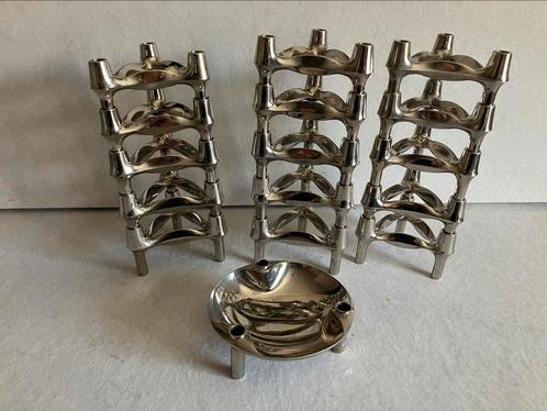 Stoff Nagel BMF vintage kandelaren set 15 stuks met schaal!, Huis en Inrichting, Woonaccessoires | Kandelaars en Kaarsen, Kandelaar