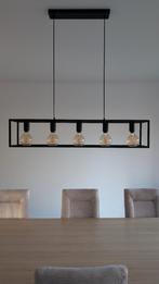 Zwarte hanglamp met Philips Hue smart lampen, Ophalen, Zo goed als nieuw, Metaal, Modern