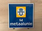 Panneau publicitaire en émail Metaalunie - Langcat, Collections, Enlèvement ou Envoi, Comme neuf, Panneau publicitaire