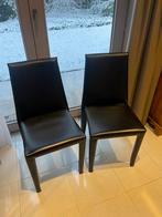 Lederen zwarte stoelen Enrico Pellizzoni, Huis en Inrichting, Ophalen