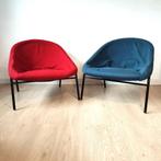 Rode en blauwe vintage lounge stoel Theo Ruth - Artifort, Huis en Inrichting, Gebruikt, Ophalen