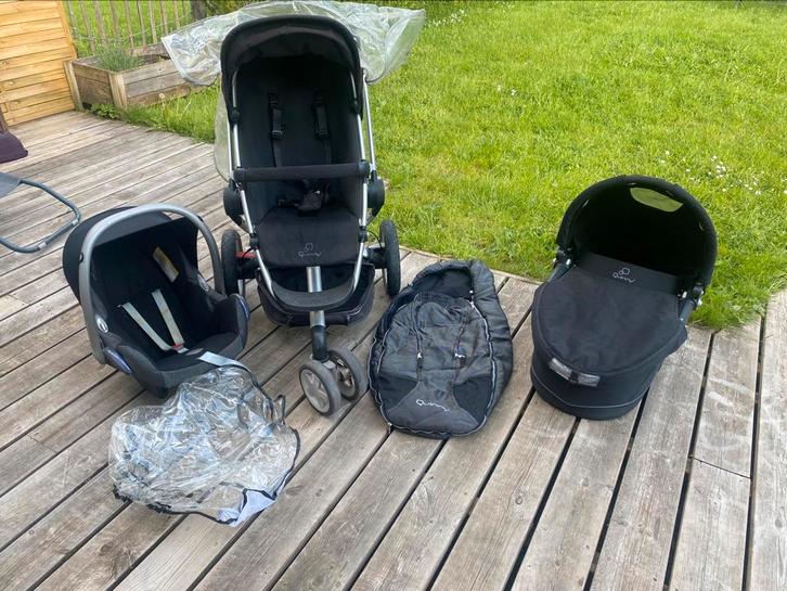 Poussette trio Quiny buzz, Enfants & Bébés, Poussettes & Combinaisons, Utilisé, Poussette, Quinny, Avec nacelle, Tige de poussée réglable