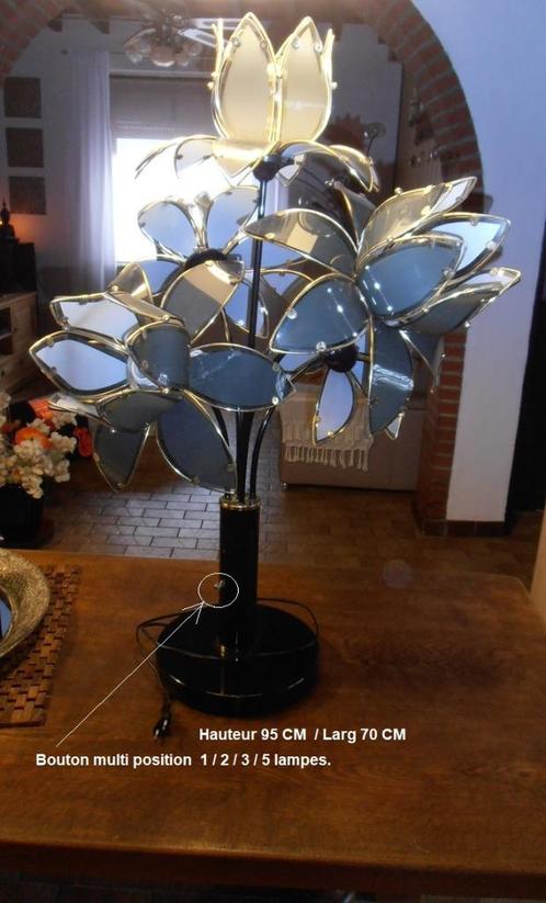 Lampe sur pied avec 5 branches  5 ampoules., Huis en Inrichting, Lampen | Vloerlampen, Gebruikt, Minder dan 100 cm, Glas, Metaal