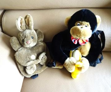 Lot de jolis sacs à dos: lapin et singe, Enlèvement ou Envoi, Utilisé