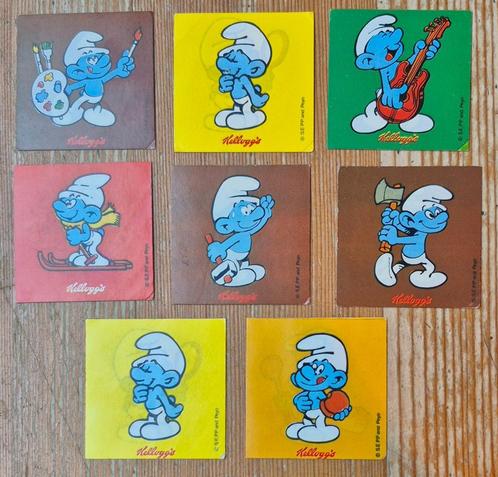 De Smurfen stickers Kellogg's 70/80 Peyo Schtroumpfs, Verzamelen, Stripfiguren, Zo goed als nieuw, Plaatje, Poster of Sticker