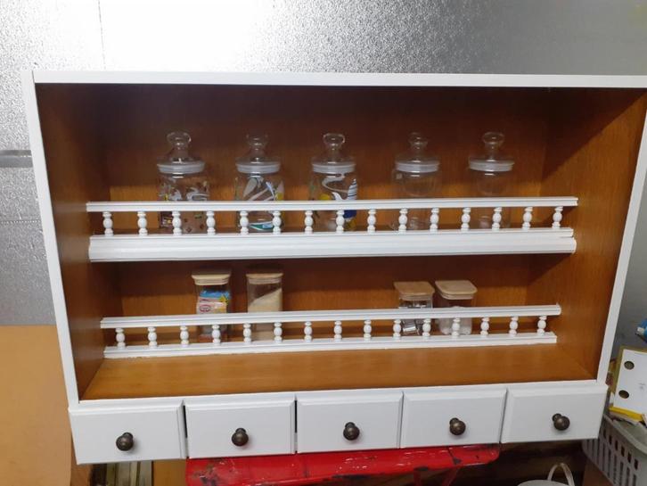 URGENT MEUBLE ETAGERES AVEC TIROIRS TB QUALITE, Antiek en Kunst, Curiosa en Brocante, Ophalen