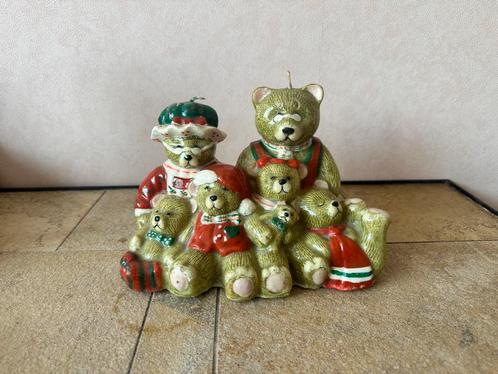 Vintage kerstkaars in de vorm van berenfamilie ️, Huis en Inrichting, Woonaccessoires | Kandelaars en Kaarsen, Zo goed als nieuw