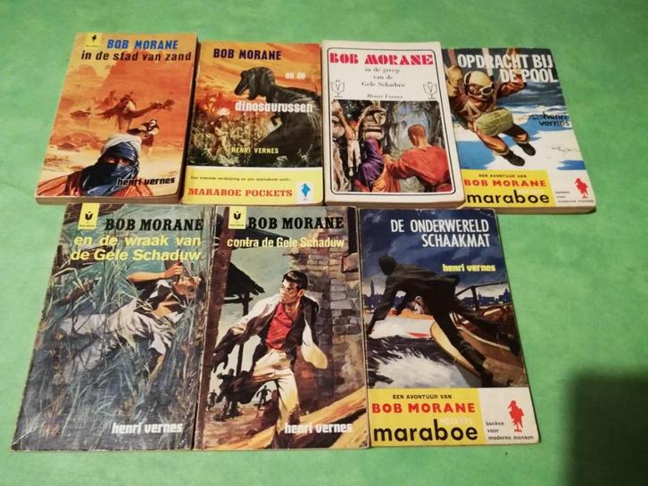 PAKKET 7 BOB MORRANE, MARABOE-POCKETS, HENRI VERNES, Boeken, Avontuur en Actie, Gelezen, Ophalen of Verzenden