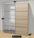 Grande armoire IKEA PAX effet chêne – portes coulissantes, Ophalen, Met hangruimte, 200 cm of meer, 50 tot 100 cm