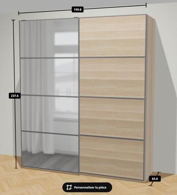 Grande armoire IKEA PAX effet chêne – portes coulissantes beschikbaar voor biedingen