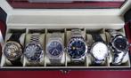 6 mooie goed werkende horloges in box,nieuw, Handtassen en Accessoires, Horloges | Heren, Overige merken, Staal, Polshorloge, Overige materialen