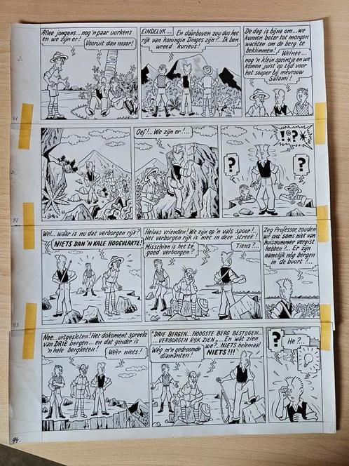 Piet Pienter en Bert Bibber - Originele pagina tekening, Boeken, Stripverhalen, Zo goed als nieuw, Ophalen of Verzenden