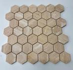 Mosaic Travertin Hexagon 48mm, Neuf, Marbre, Moins de 20 cm, Carrelage de sol