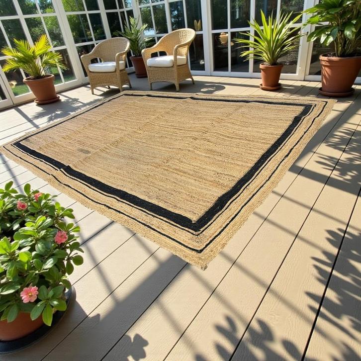 XL bohemian jutten tapijt / vloerkleed, Huis en Inrichting, Stoffering | Tapijten en Vloerkleden, Gebruikt, Ophalen of Verzenden