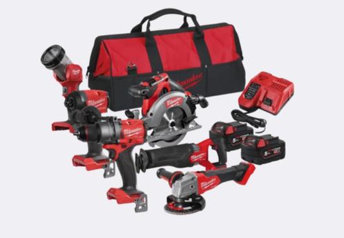 Milwaukee Accu 6-pack M18 FPP6E3-502B + Milwaukee Trolley, Doe-het-zelf en Bouw, Gereedschap | Handgereedschap, Zo goed als nieuw