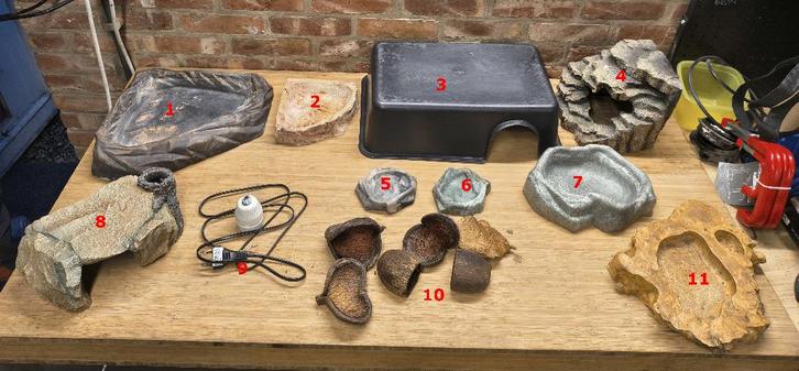 Verschillende terrarium toebehoren, Dieren en Toebehoren, Reptielen en Amfibieën | Toebehoren, Gebruikt, Ophalen