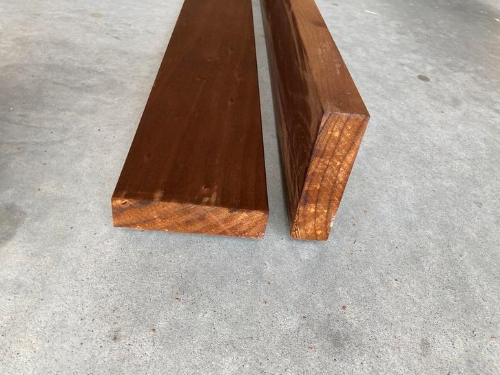 Houten planken - 34x130 mm - geschaafd, Jardin & Terrasse, Poteaux, Poutres & Planches, Comme neuf, Poutres, Enlèvement