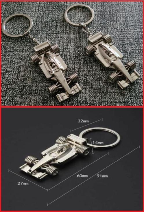 F1 sleutelhanger (Metaal)  Chrome Totaal lengte  91mm Lengte, Auto diversen, Tuning en Styling, Ophalen of Verzenden