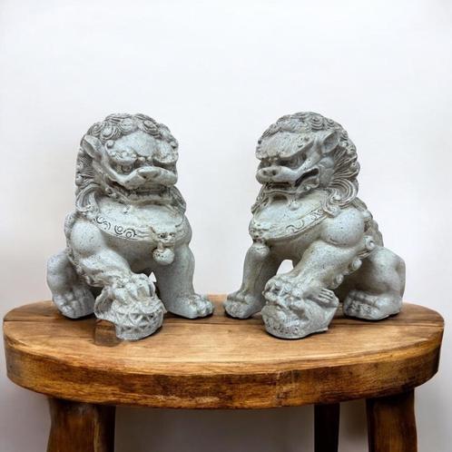 Set Fu Leeuwen, Tuin en Terras, Tuinbeelden, Nieuw, Dierenbeeld, Kunststof, Ophalen of Verzenden