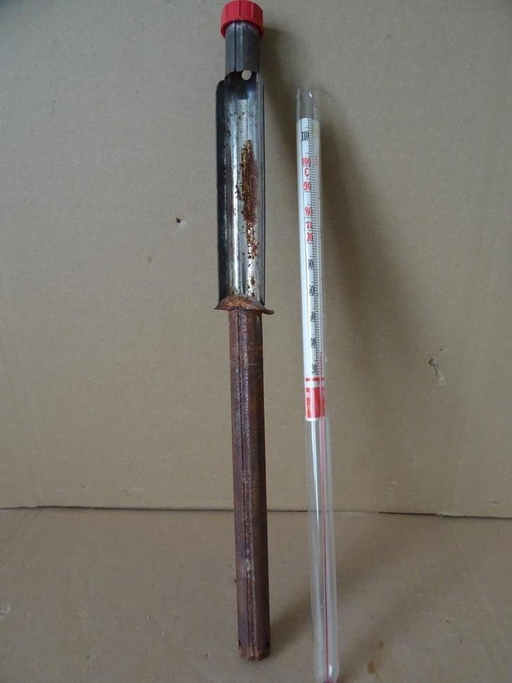 Curiosa vintage thermometer voor keuken of weckketel 43cm, Antiek en Kunst, Curiosa en Brocante, Verzenden