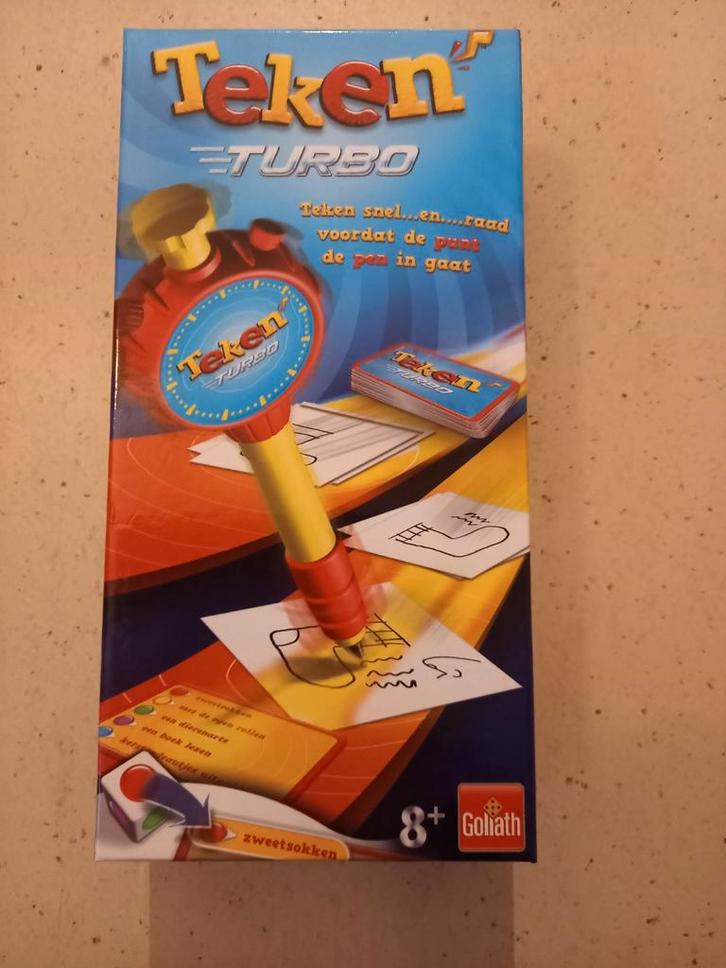 Teken Turbo met kapotte pen, Hobby en Vrije tijd, Gezelschapsspellen | Overige, Gebruikt, Drie of vier spelers, Ophalen